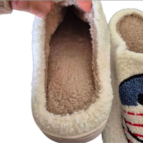 Never Old Women's Ivory Fun Happy Slippers NEW - Picture 6 of 6